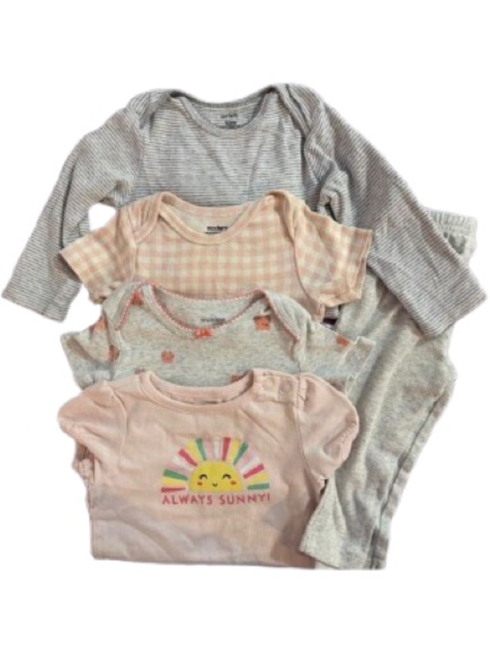 Carter-s Baby girls 4 Pc onesies and 1 pr leggins-size 13 months